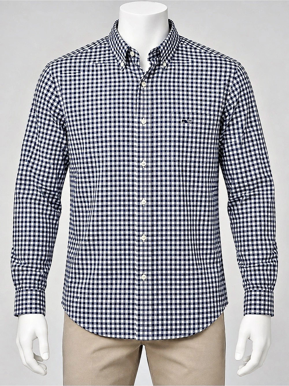 vineyard vines Classic Fit Tucker Performance Gingham Shirt Blue & White XL